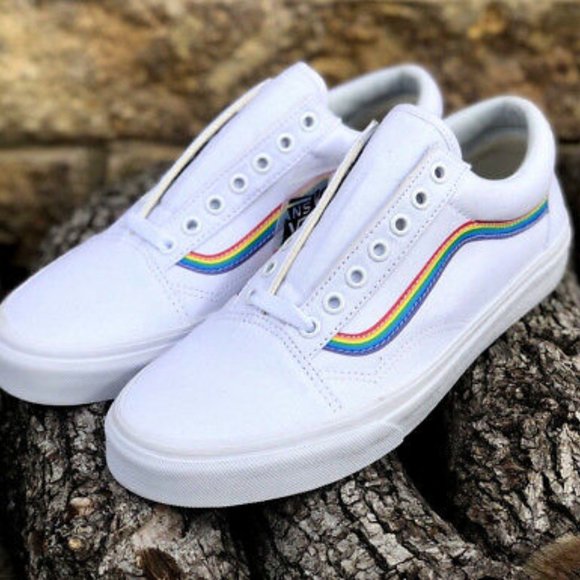 Vans Shoes Vans Pride White Rainbow Old Skool Sneakers Vans Shoes Vans Pride White Rainbow Old Skool Sneakers